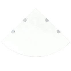 Kotne police 2 kosa s kromiranimi nosilci steklo 45x45 cm