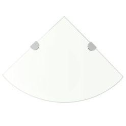 Kotne police s kromiranimi nosilci steklo 35x35 cm