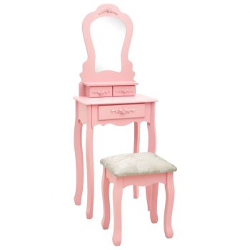 Mizica za ličenje s stolčkom roza 50x59x136 cm les pavlovnije