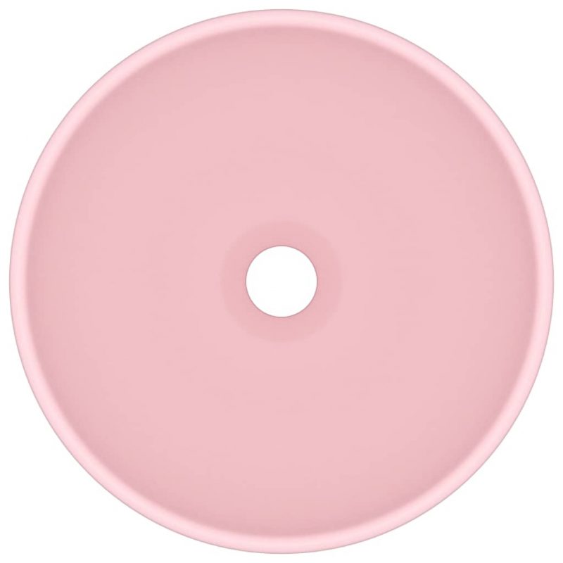Razkošen umivalnik okrogel mat roza 32