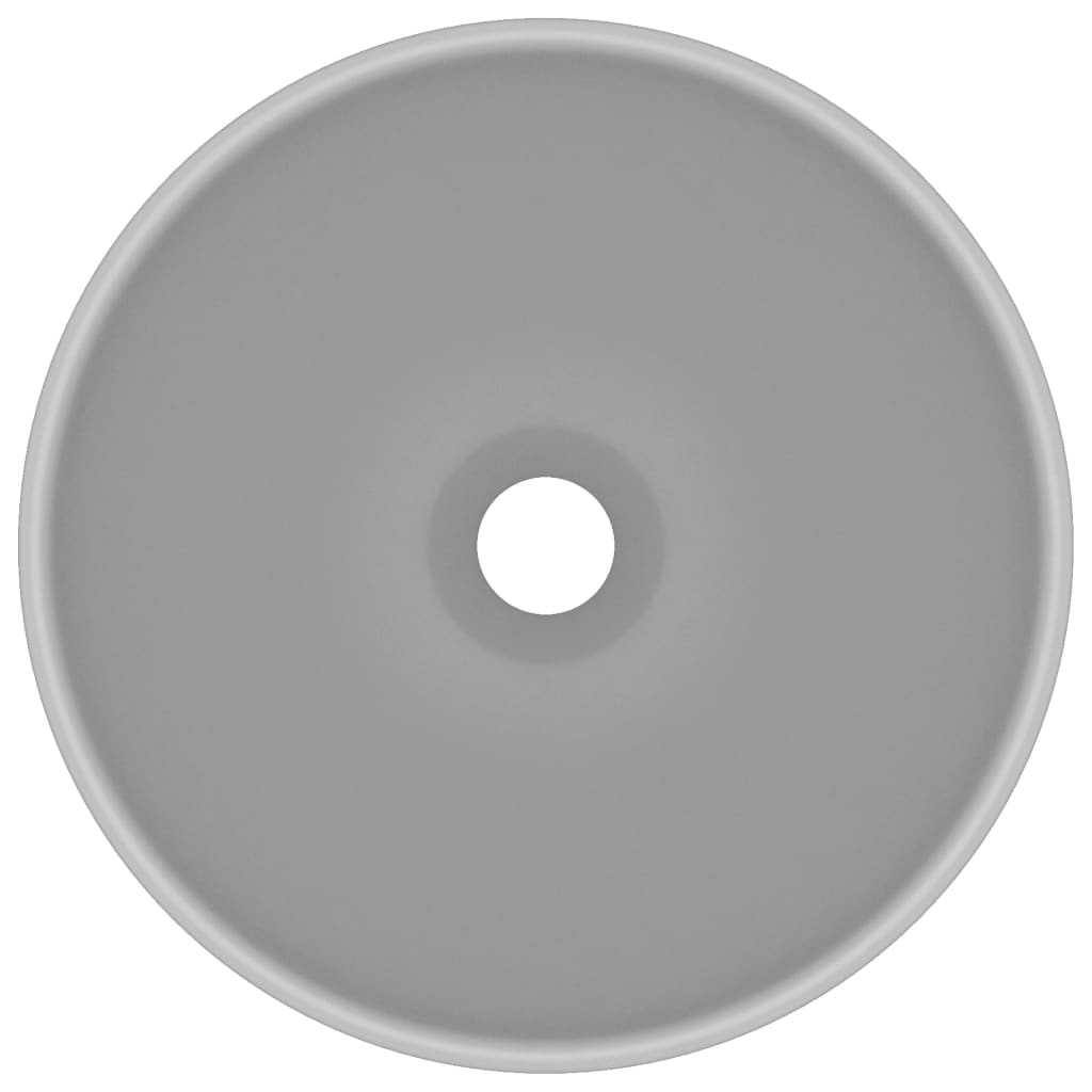 Razkošen umivalnik okrogel mat svetlo siv 32
