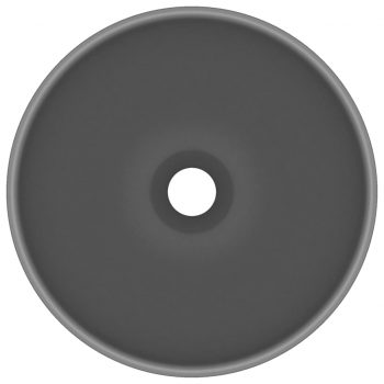 Razkošen umivalnik okrogel mat temno siv 32