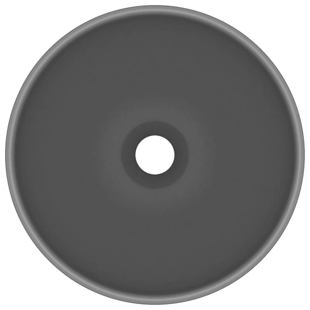 Razkošen umivalnik okrogel mat temno siv 32