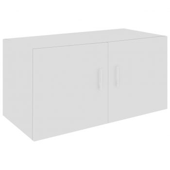Stenska omarica bela visok sijaj 80x39x40 cm iverna plošča
