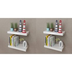 Stenske police 4 kosi 40 cm bele barve