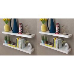 Stenske police 4 kosi 80 cm bele barve