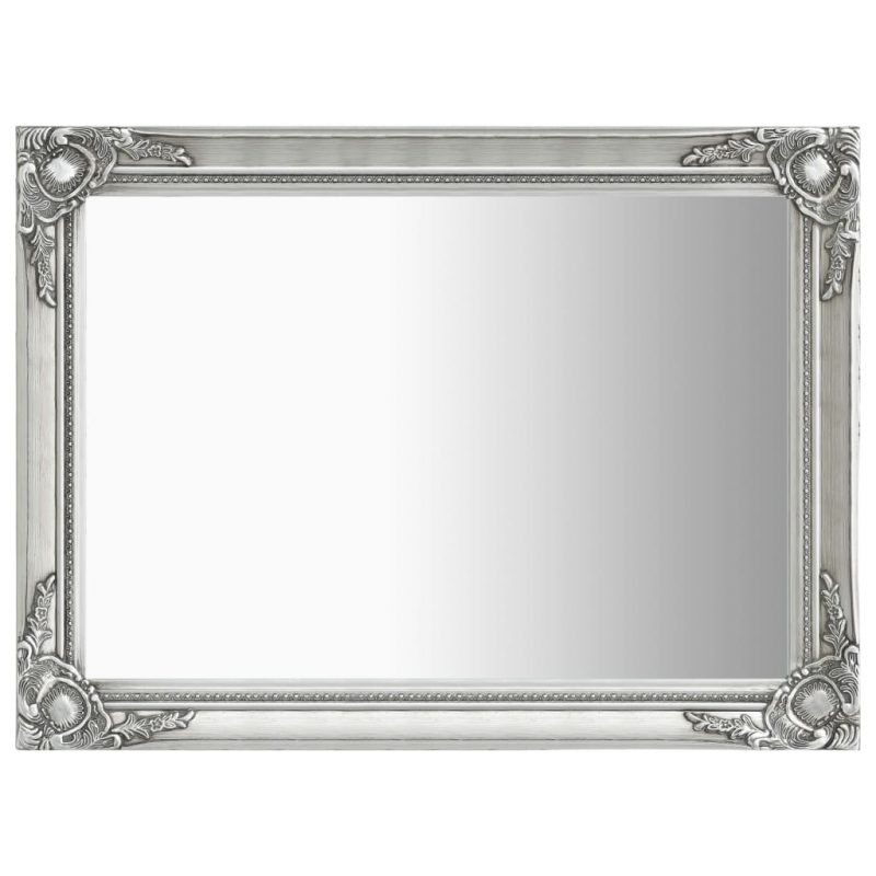 Stensko ogledalo v baročnem stilu 60x80 cm srebrno
