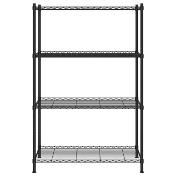 4-nadstropni regal 90x35x137 cm črn 200 kg