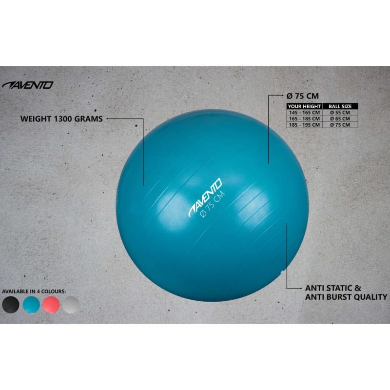 Avento Fitnes žoga / gimnastična žoga premer 75 cm črna