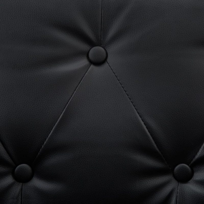 Kavč trosed Chesterfield umetno usnje črne barve