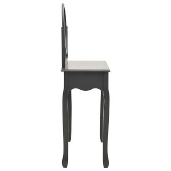 Mizica za ličenje s stolčkom siva 65x36x128cm pavlovnija in MDF