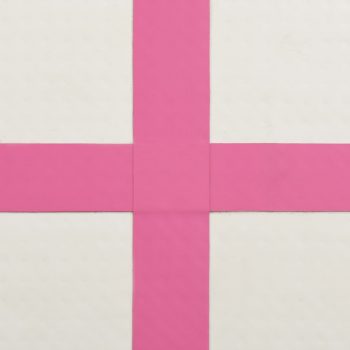 Napihljiva gimnastična podloga s tlačilko 300x100x20 cm roza