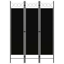 Paravan 3-delni črn 120x180 cm