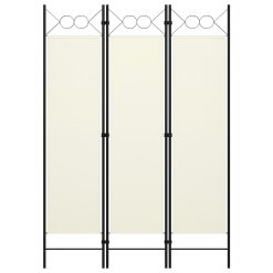 Paravan 3-delni kremno bel 120x180 cm