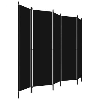 Paravan 5-delni črn 250x180 cm