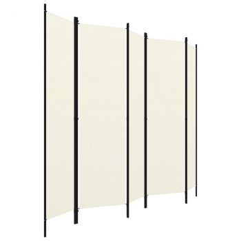 Paravan 5-delni kremno bel 250x180 cm