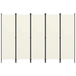 Paravan 5-delni kremno bel 250x180 cm