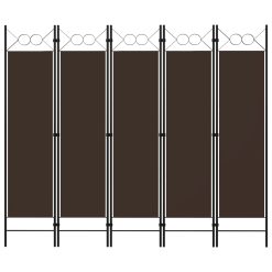 Paravan 5-delni rjav 200x180 cm