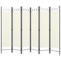 Paravan 6-delni kremno bel 240x180 cm