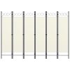 Paravan 6-delni kremno bel 240x180 cm