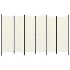 Paravan 6-delni kremno bel 300x180 cm