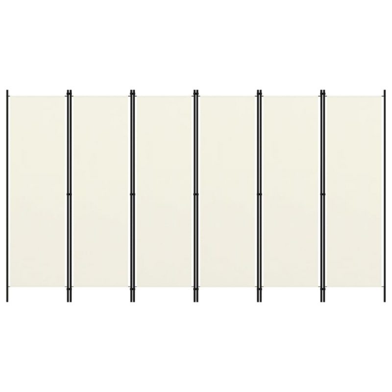 Paravan 6-delni kremno bel 300x180 cm