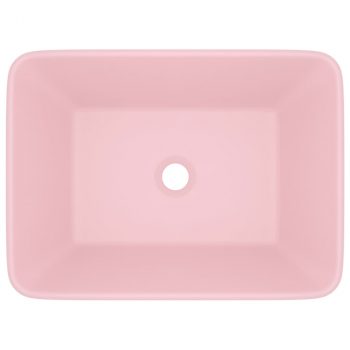Razkošen umivalnik mat roza 41x30x12 cm keramičen