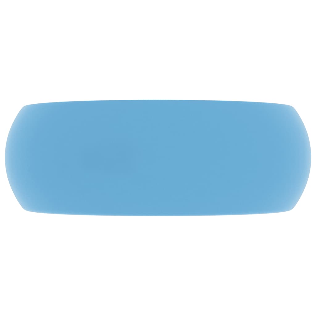 Razkošen umivalnik okrogel mat svetlo moder 40x15 cm keramičen