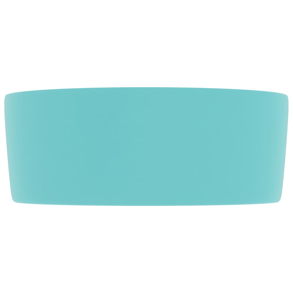 Razkošen umivalnik okrogel mat svetlo zelen 40x15 cm keramičen