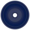 Razkošen umivalnik okrogel mat temno moder 40x15 cm keramičen