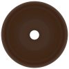 Razkošen umivalnik okrogel mat temno rjav 40x15 cm keramičen