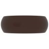 Razkošen umivalnik okrogel mat temno rjav 40x15 cm keramičen