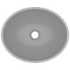 Razkošen umivalnik ovalen mat svetlo siv 40x33 cm keramičen