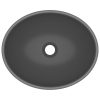 Razkošen umivalnik ovalen mat temno siv 40x33 cm keramičen