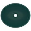 Razkošen umivalnik ovalen mat temno zelen 40x33 cm keramičen