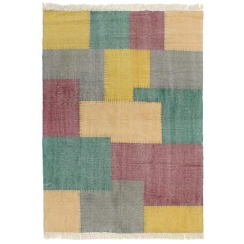 Ročno tkana Kilim preproga bombaž 120x180 cm večbarvni potisk