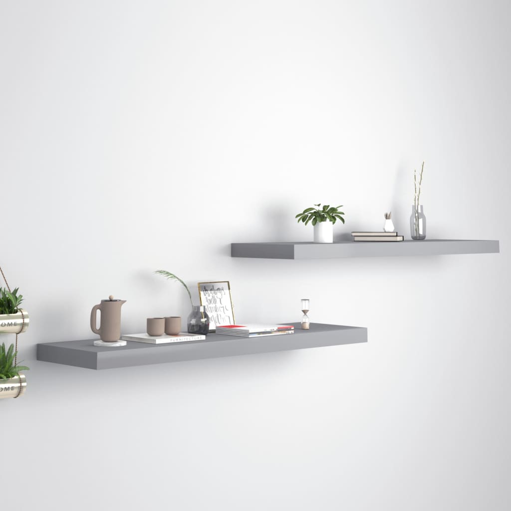 Stenske police 2 kosa sive 90x23