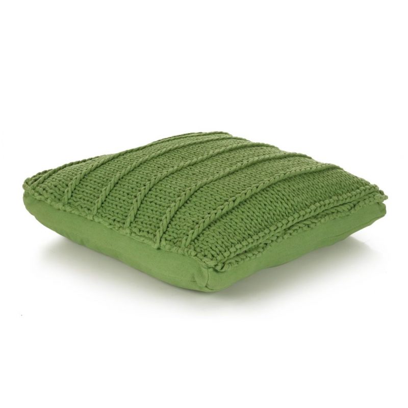 Talna blazina kvadratna pletena iz bombaža 60x60 cm zelena