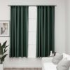 Zatemnitvene zavese z obešali 2 kosa zelene 140x175 cm