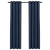 Zatemnitvene zavese z obročki 2 kosa modre 140x245 cm