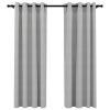 Zatemnitvene zavese z obročki 2 kosa sive 140x175 cm
