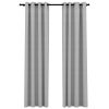 Zatemnitvene zavese z obročki 2 kosa sive 140x225 cm