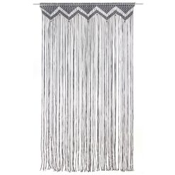 Zavesa makrame antracitna 140x240 cm bombaž