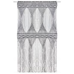 Zavesa makrame antracitna 140x240 cm bombaž