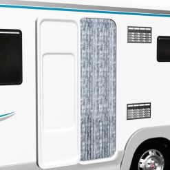 Zavesa proti mrčesu bela in siva 56x200 cm šenilja