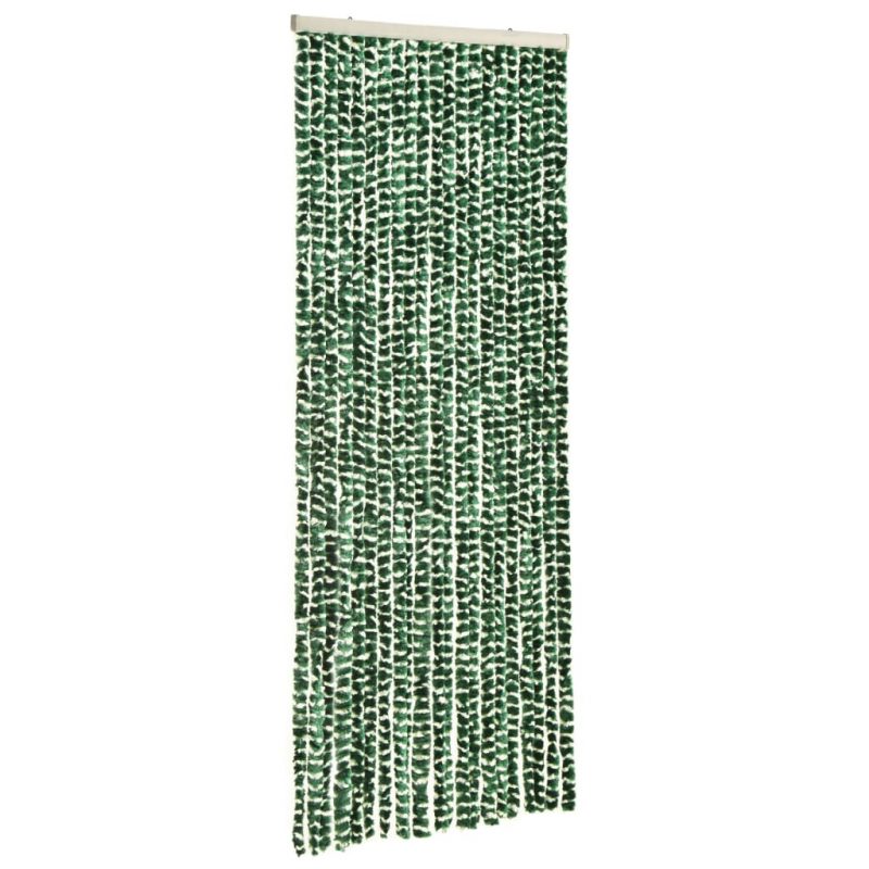 Zavesa proti mrčesu zelena in bela 56x185 cm šenilja
