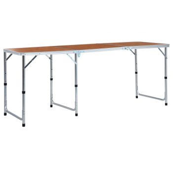 Zložljiva miza za kampiranje iz aluminija 180x60 cm