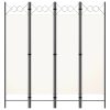 vidadXL Paravan 4-delni bel 160x180 cm