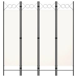 vidadXL Paravan 4-delni bel 160x180 cm