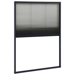 Plise komarnik za okna aluminij antraciten 80x120 cm